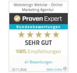 ProvenExpert Siegel für Webdesign Wetzlar